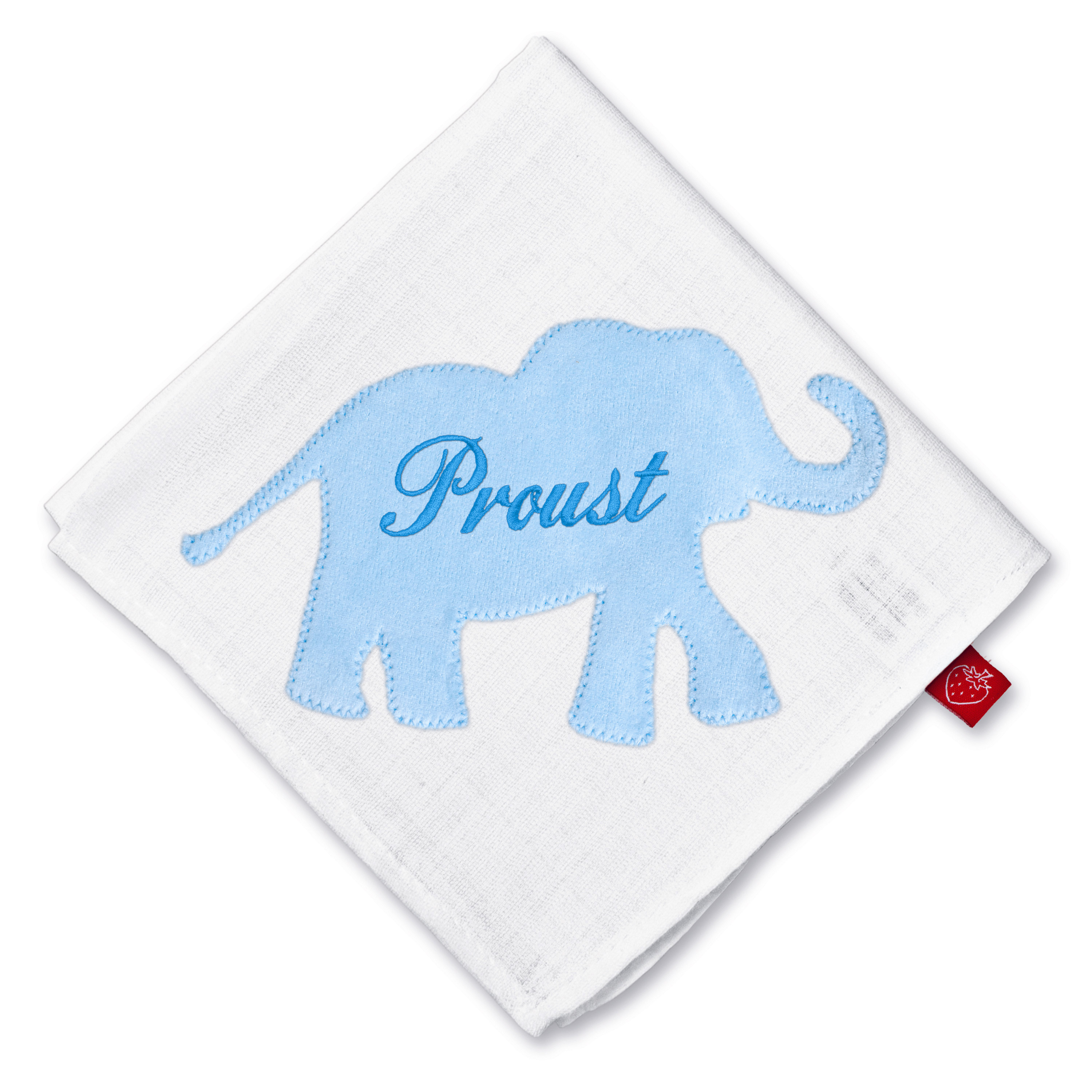 Spucktuch personalisierbar mit Namen - Elefant Proust