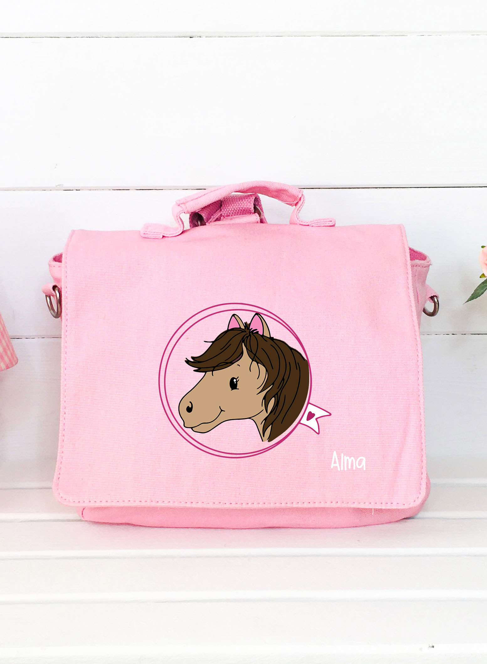 Kindergartentasche Pferdekopf - personalisiert