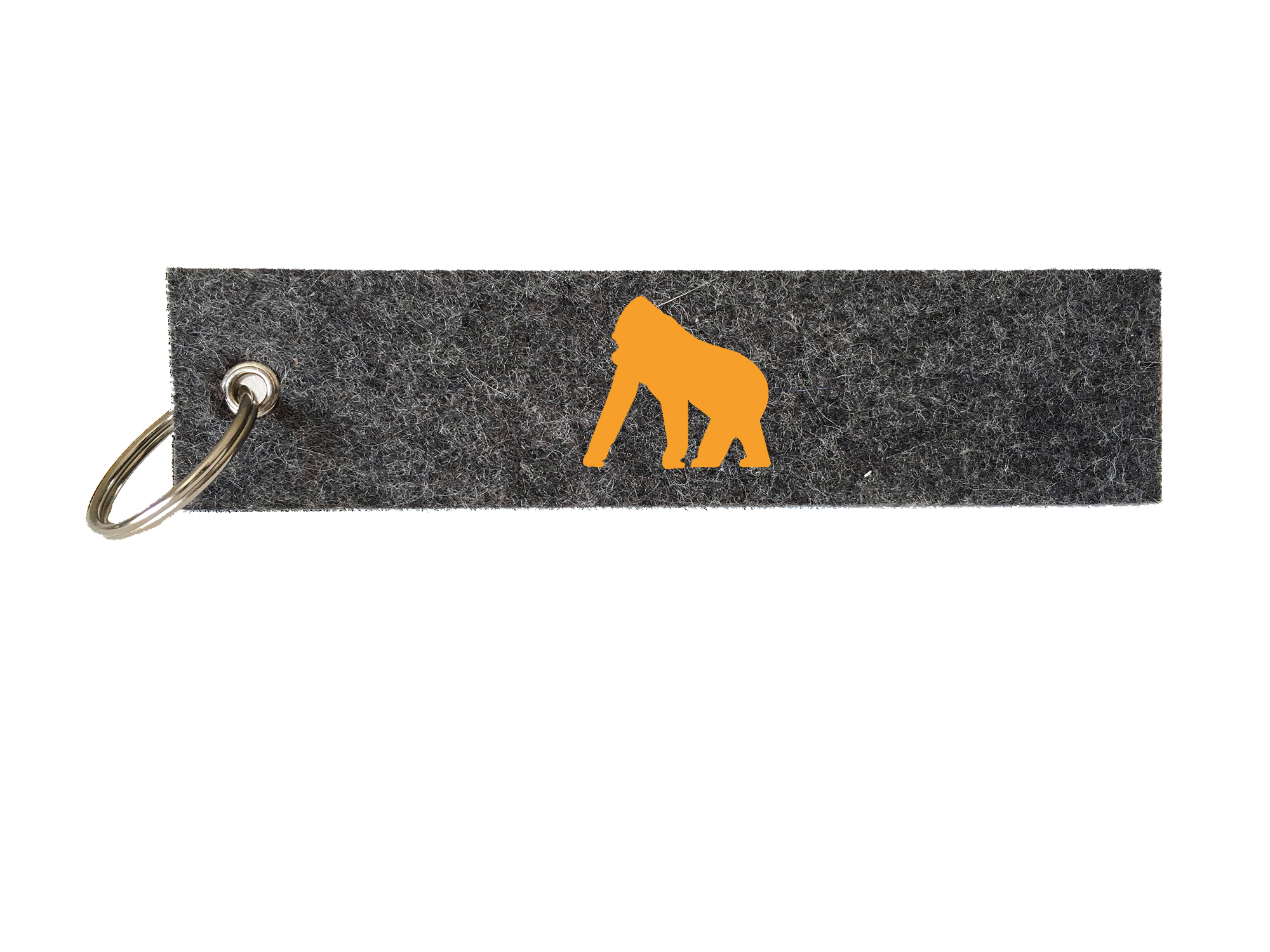 Gorilla Schlüsselanhänger personalisierbar mit Namen Wollfilz