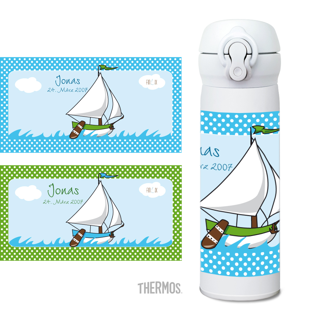 Thermos Isolier -Trinkflasche Boot - personalisierbar