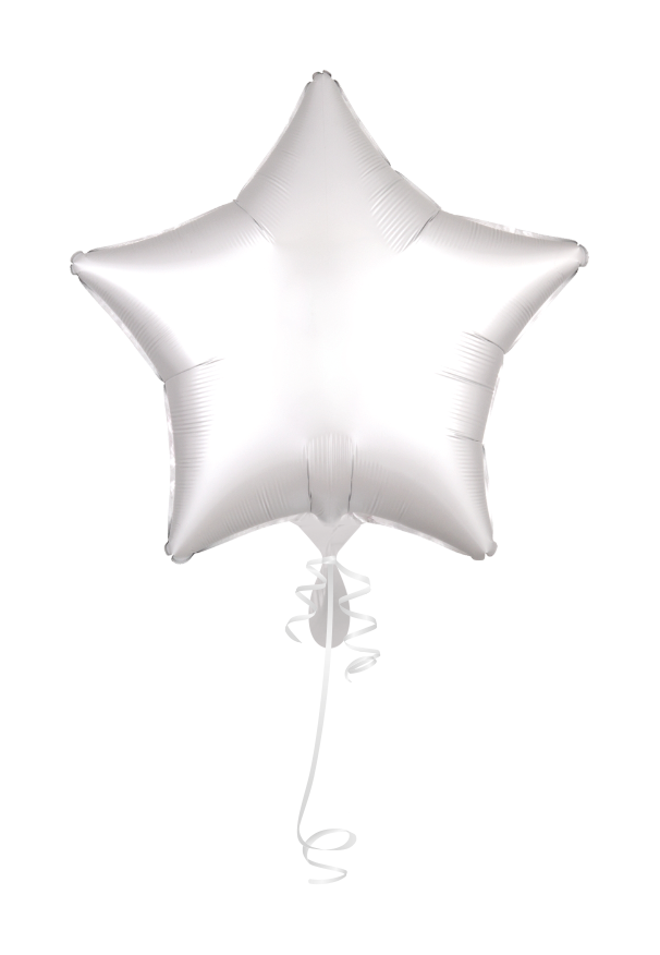 Luftballon personalisiert Stern weiß personalisiert