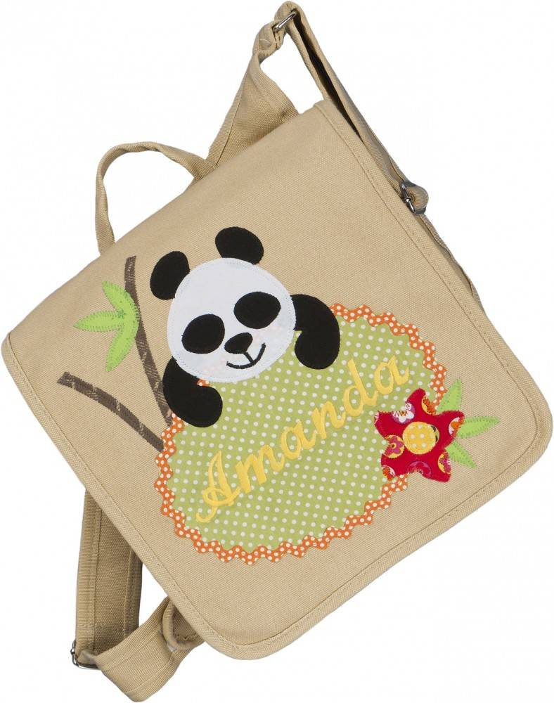 Kindergartentasche Panda- mit Namen  (Rucksack & Tasche 2in1)