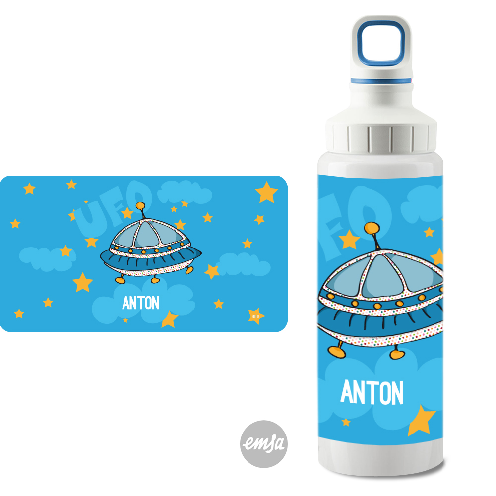 Ufo Edelstahltrinkflasche von emsa personalisierbar