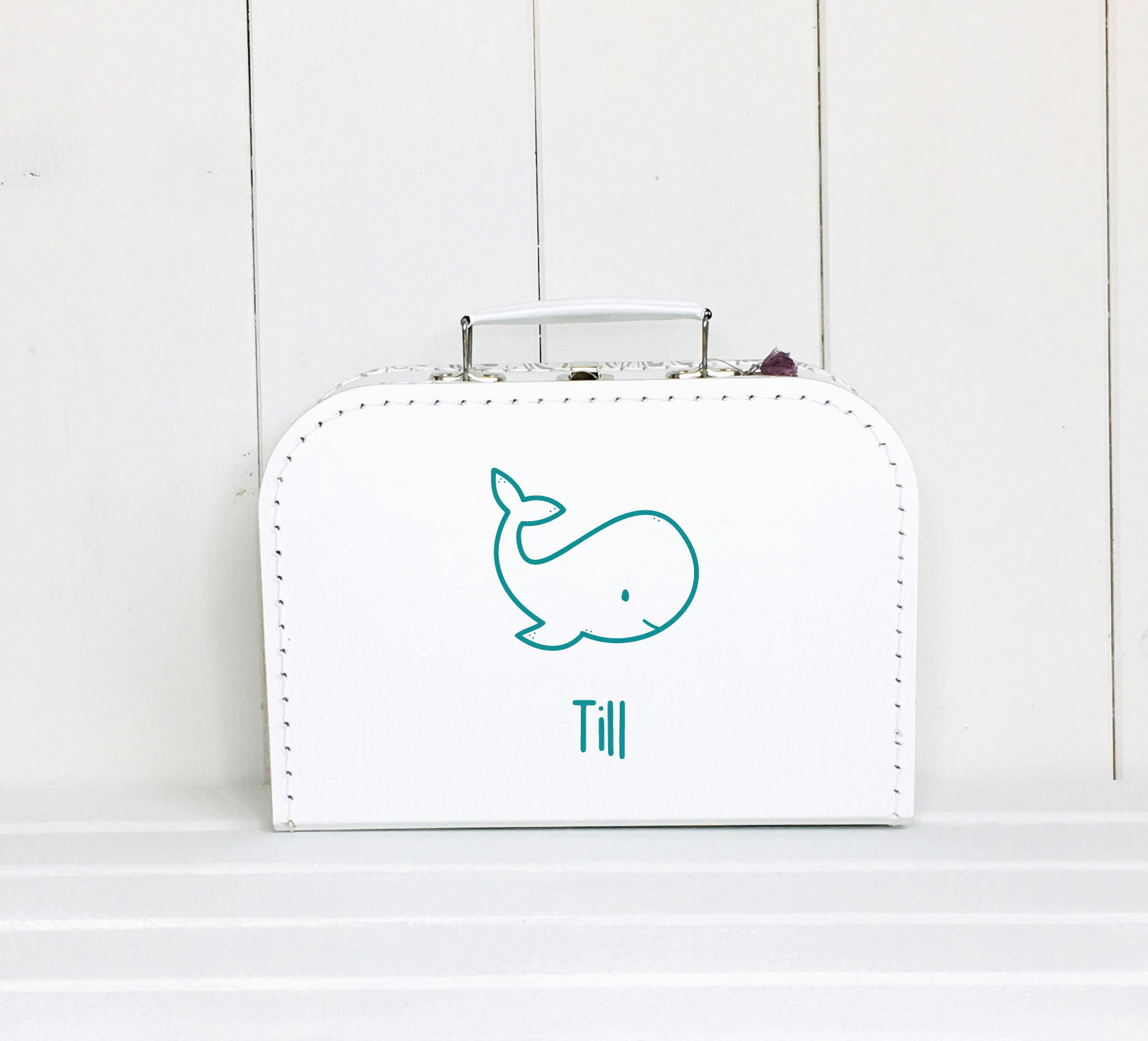 Erinnerungskoffer Baby personalisiert - Wal