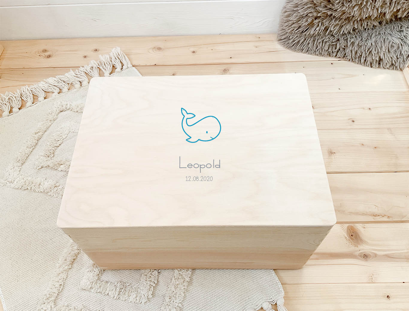 Erinnerungsbox Baby personalisiert - Wal