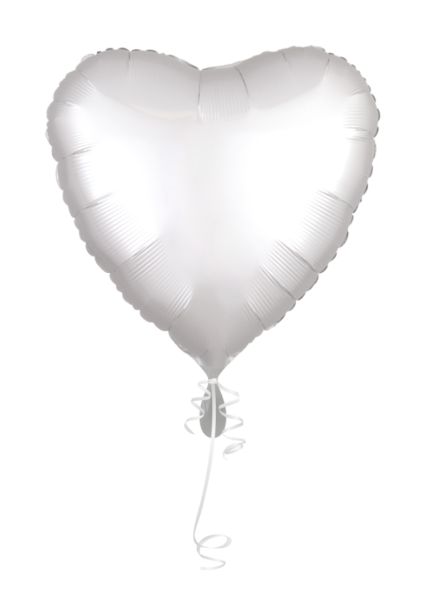 Luftballon personalisiert Herz weiß