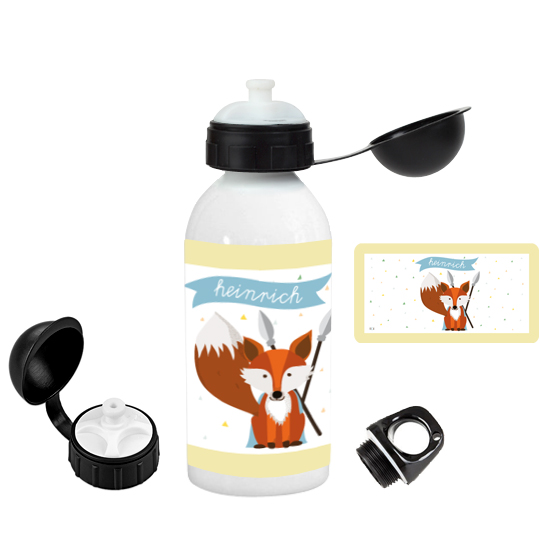 Trinkflasche Fuchs personalisieren - Tierhelden