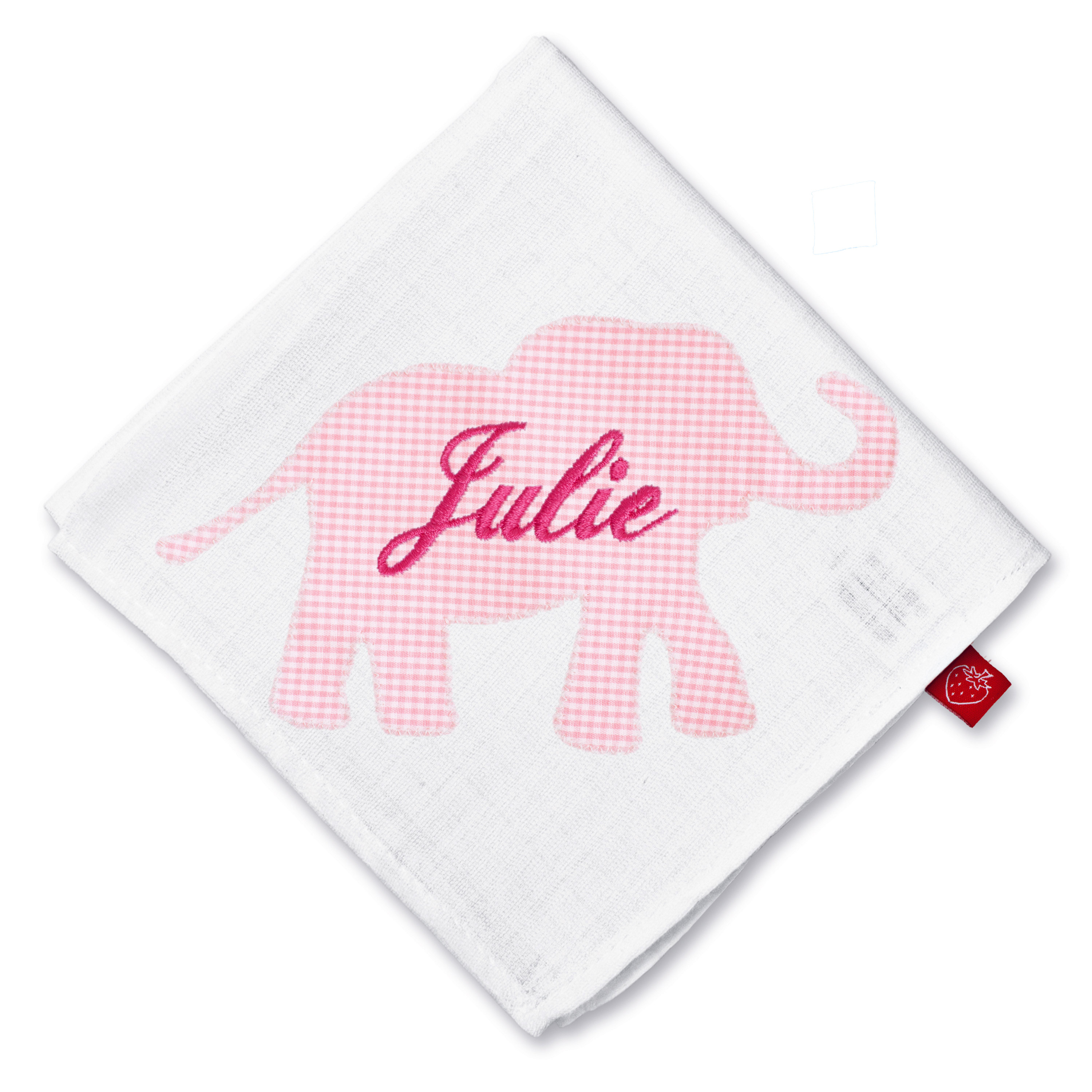 Spucktuch personalisierbar mit Namen - Elefant Julie