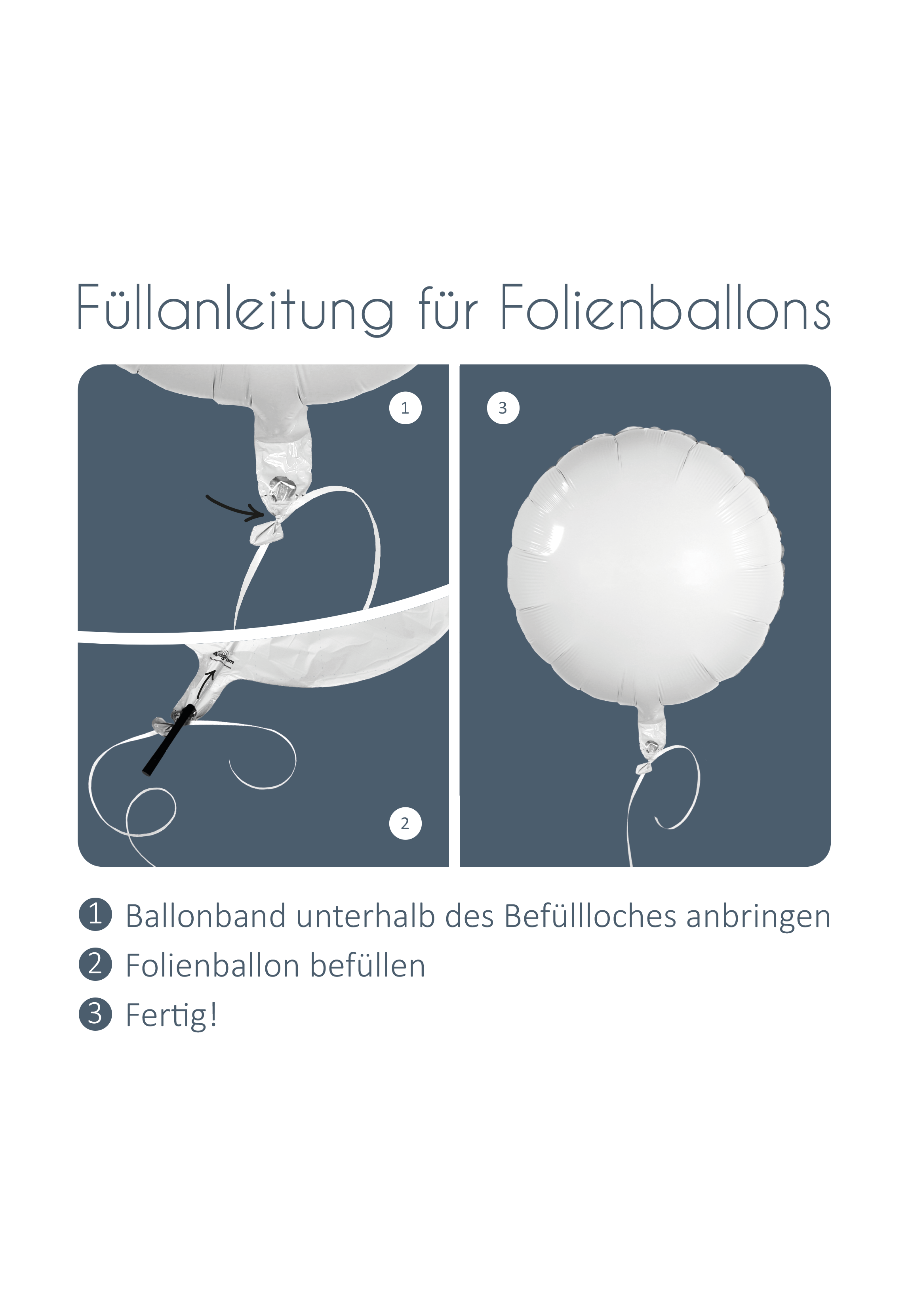 Luftballon personalisiert - Rund weiß Folienballon
