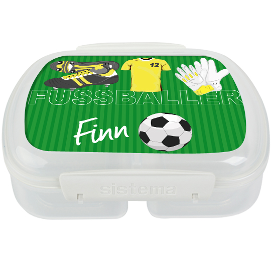 Brotdose Fußball personalisiert - Trikot gelb