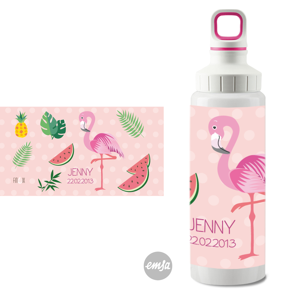 Flamingo Edelstahltrinkflasche von emsa personalisierbar