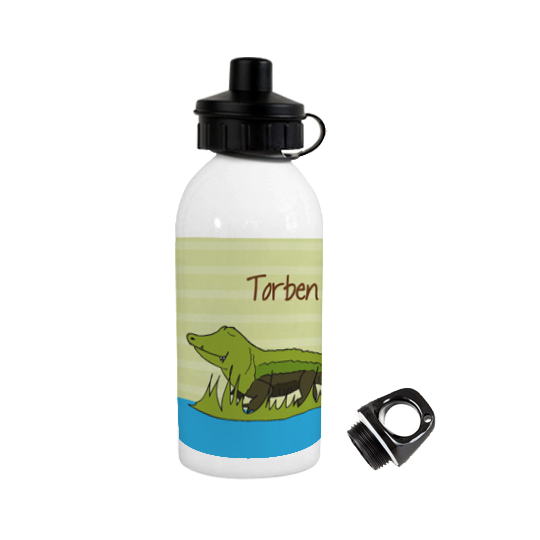 Trinkflasche Krokodil Torben grün - Serie Afrika