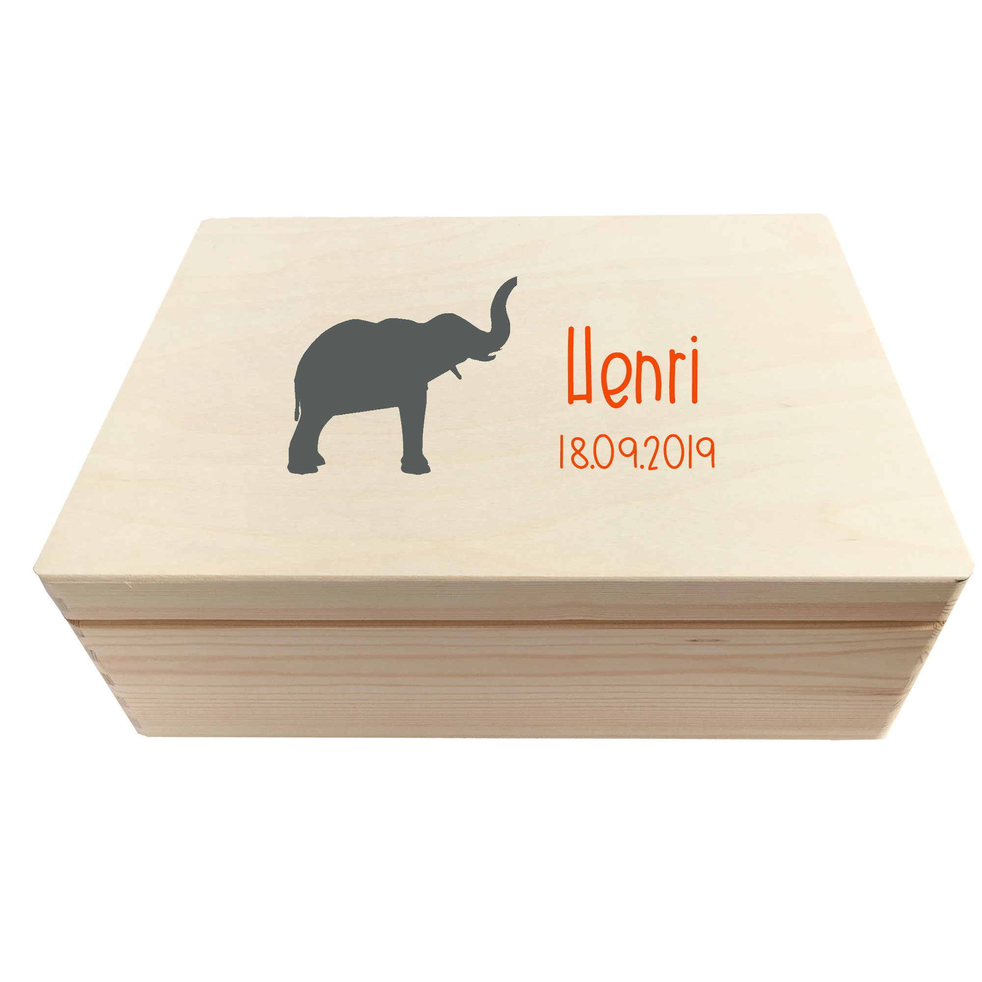 Erinnerungsbox Baby personalisiert - Elefant