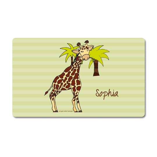 Giraffe Sofia grün personalisiertes Frühstücksbrettchen